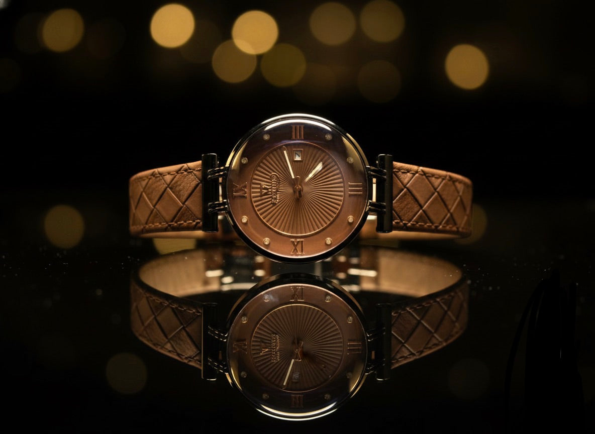 Elegant Brown Strap Timepiece - Fortune Time Collection